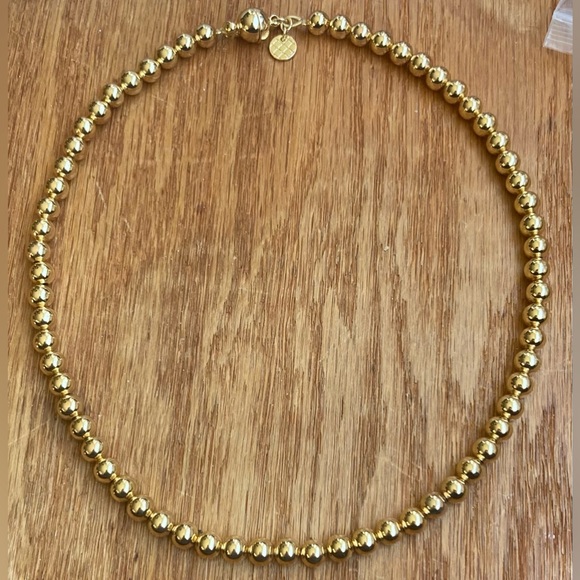 TALBOTS Set: Gold Tone, Beaded Choker & Matching Stretch Bracelet - Picture 2 of 6